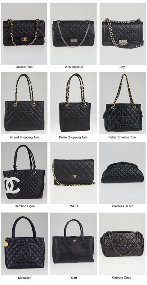 chanel bag style names|list of chanel handbag styles.